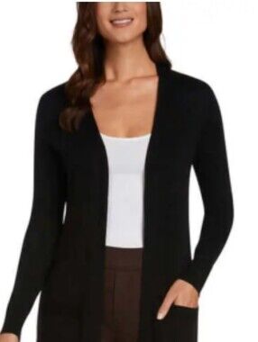 a new day Black Open-Front Long Cardigan
